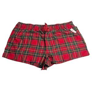 Old Navy Womens Plus Size 3X Cotton Pajama Sleep Lounge Shorts Heartthrob Red